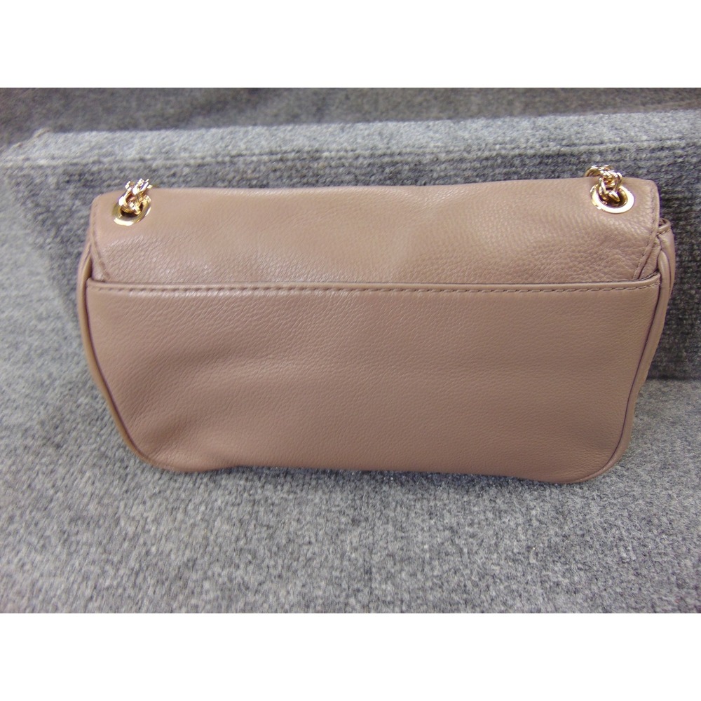 Michael Kors Fulton Large Flap Crossbody Bag Tan Pebbled Leather Chain - Picture 7 of 16